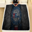 Philadelphia 76Ers Fleece Blanket - Nba Black Stone Basketball Soft Blanket, Warm Blanket