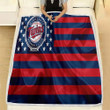 Minnesota Twins Fleece Blanket - American Baseball Club American Flag Blue Red Flag Soft Blanket, Warm Blanket