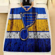 St Louis Blues Fleece Blanket - Grunge Nhl Hockey Soft Blanket, Warm Blanket