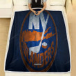 New York Islanders Fleece Blanket - American Hockey Team Orange Stone New York Islanders Soft Blanket, Warm Blanket