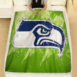 Seattle Seahawks Fleece Blanket - Grunge American Football Team  Soft Blanket, Warm Blanket