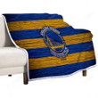 Golden State Warriors Sherpa Blanket - Nba Wooden Basketball Soft Blanket, Warm Blanket