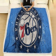Philadelphia 76Ers  Fleece Blanket - American Basketball Club Geometric  Soft Blanket, Warm Blanket