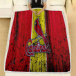 St Louis Cardinals Fleece Blanket - Grunge Baseball Club Mlb Soft Blanket, Warm Blanket