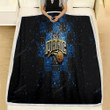 Orlando Magic Fleece Blanket - Glitter Nba Blue Black Checkered  Soft Blanket, Warm Blanket