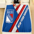 New York Rangers Fleece Blanket - Nhl Blue Abstraction Lines Soft Blanket, Warm Blanket