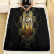 Vegas Golden Knights Fleece Blanket - Glitter Nhl Brown Black Checkered  Soft Blanket, Warm Blanket