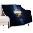 Memphis Grizzlies Sherpa Blanket - Golden Nba Blue Metal  Soft Blanket, Warm Blanket