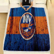 New York Islanders Fleece Blanket - Grunge Nhl Hockey Soft Blanket, Warm Blanket