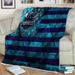 Charlotte Hornets American Basketball Club Sherpa Blanket - Grunge Grunge American Flag Soft Blanket, Warm Blanket