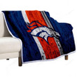 Denver Broncos Sherpa Blanket - Grunge Nfl American Football Soft Blanket, Warm Blanket