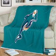 Miami Dolphins Nfl  Sherpa Blanket - Seagreen Miami Dolphins  Soft Blanket, Warm Blanket