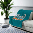 Miami Dolphins Word  Cozy Blanket -  Soft Blanket, Warm Blanket