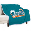 Miami Dolphins Word  Sherpa Blanket -  Soft Blanket, Warm Blanket