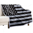Chicago White Sox Sherpa Blanket - American Baseball Club American Flag Black Gray Flag Soft Blanket, Warm Blanket
