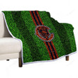 Chicago Bears Sherpa Blanket - Grass Football Lawn Soft Blanket, Warm Blanket