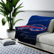 Buffalo Bills Cozy Blanket - Blue Bufallo Football Soft Blanket, Warm Blanket