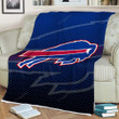 Buffalo Bills Sherpa Blanket - Blue Bufallo Football Soft Blanket, Warm Blanket