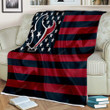 Houston Texans Sherpa Blanket - American Football Team American Flag Red Blue Flag Soft Blanket, Warm Blanket