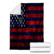 New England Patriots American Football Club Cozy Blanket - Grunge Grunge American Flag Soft Blanket, Warm Blanket