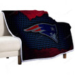 New England Patriots Sherpa Blanket - Nfl American Football Afc Soft Blanket, Warm Blanket