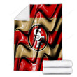 San Francisco 49Ers Flag Red And Brown 3D Waves Cozy Blanket - Nfl American Football Team San Francisco 49Ers Soft Blanket, Warm Blanket