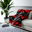 Toronto Raptors Flag Cozy Blanket - Red And Black 3D Waves Nba American Basketball Team Soft Blanket, Warm Blanket