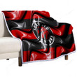 Toronto Raptors Flag Sherpa Blanket - Red And Black 3D Waves Nba American Basketball Team Soft Blanket, Warm Blanket