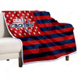 Washington Capitals Sherpa Blanket - American Hockey Club American Flag Red Blue Flag Soft Blanket, Warm Blanket