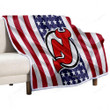 New Jersey Devils Sherpa Blanket - Silk American Flag Soft Blanket, Warm Blanket