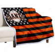 San Francisco Giants Sherpa Blanket - American Baseball Club American Flag Black Orange Flag Soft Blanket, Warm Blanket