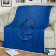 Vancouver Canucks Sherpa Blanket - Canadian Hockey Club 3D Blue  Soft Blanket, Warm Blanket