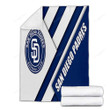San Diego Padres Cozy Blanket - Mlb White Blue Abstraction Baseball Soft Blanket, Warm Blanket