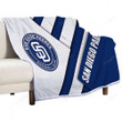 San Diego Padres Sherpa Blanket - Mlb White Blue Abstraction Baseball Soft Blanket, Warm Blanket