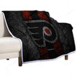 Philadelphia Flyers Sherpa Blanket - Hockey Club Nhl Black Stone Soft Blanket, Warm Blanket