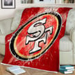 San Francisco 49Ers Sherpa Blanket - Grunge American Football Team  Soft Blanket, Warm Blanket