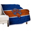 New York Knicks Sherpa Blanket - Nba Wooden Basketball Soft Blanket, Warm Blanket