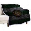 New York Jets Sherpa Blanket - Fire Nfl Green And White Lines Soft Blanket, Warm Blanket