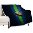 Seattle Seahawks Sherpa Blanket - Golden Nfl Blue Metal 2002 Soft Blanket, Warm Blanket
