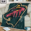 Minnesota Wild American Hockey Club Sherpa Blanket - Geometric  Soft Blanket, Warm Blanket