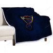 St Louis Blues Sherpa Blanket - American Baseball Club Mlb Golden Silver Soft Blanket, Warm Blanket