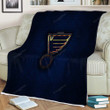 St Louis Blues Sherpa Blanket - American Baseball Club Mlb Golden Silver Soft Blanket, Warm Blanket