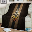 New Orleans Saints Sherpa Blanket - Golden Nfl Brown Metal  Soft Blanket, Warm Blanket