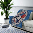 Toronto Blue Jays  Cozy Blanket - Canadian Baseball Club Geometric Blue Abstract  Soft Blanket, Warm Blanket