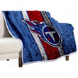 Tennessee Titans Nfl Sherpa Blanket - Grunge Stone  Soft Blanket, Warm Blanket