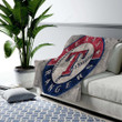 Texas Rangers American Baseball Club Cozy Blanket - Geometric Gray Abstract  Soft Blanket, Warm Blanket