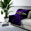Nfl Ravens Grunge Cozy Blanket - 1080 Baltimore Football Soft Blanket, Warm Blanket