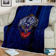 New Orleans Pelicans Sherpa Blanket - Grunge Nba Basketball Club Soft Blanket, Warm Blanket