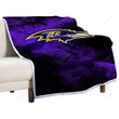 Nfl Ravens Grunge Sherpa Blanket - 1080 Baltimore Football Soft Blanket, Warm Blanket