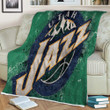 Utah Jazz Geometric Sherpa Blanket - American Basketball Club Nba Soft Blanket, Warm Blanket